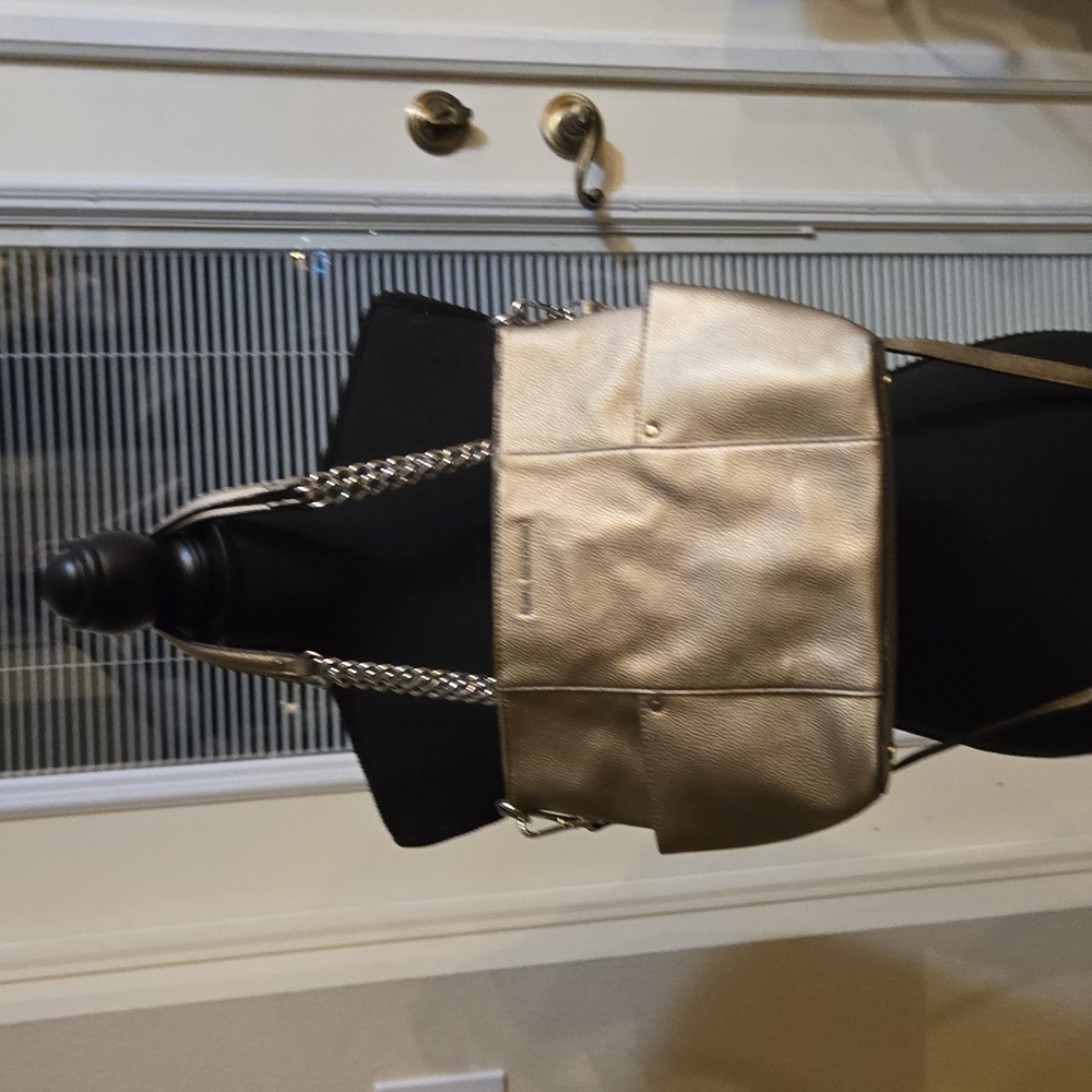 Dana Buchman Metallic Gold Chain-Handle Crossbody Tote